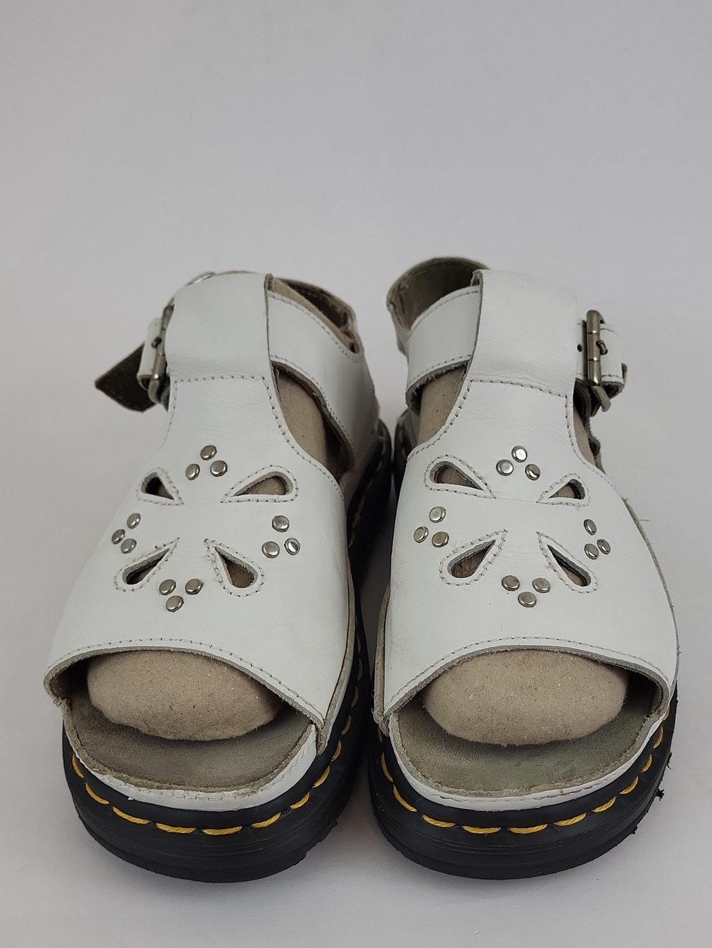 Vintage 90s White Dr. Martens Dunnet Flower Slingback Sandals Size 7